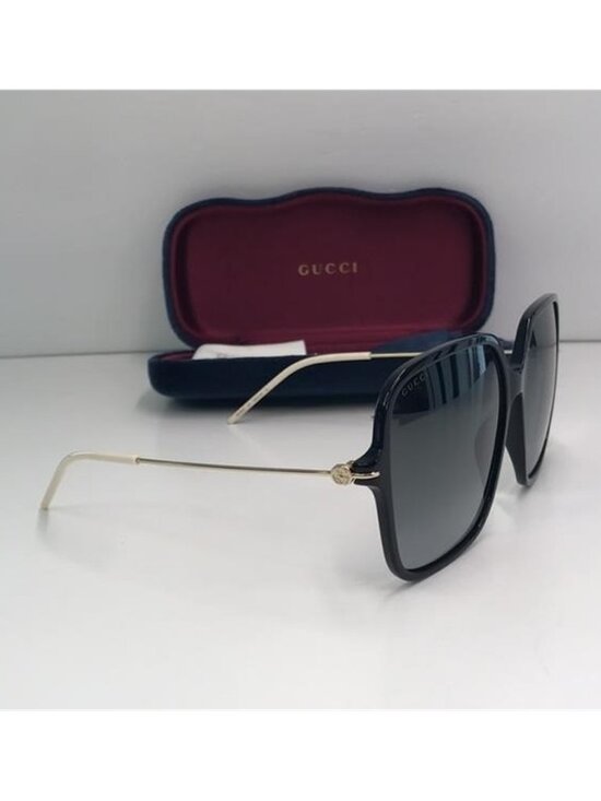 New Gucci GG1267S 001 Sunglasses Women\'s Black/Gold/Grey Gradient 60-15-145 main image 11